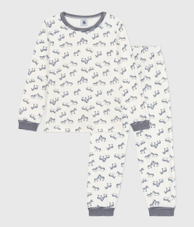 Children's velour pyjamas with a zebra print blue/blue