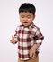 Babies' checked flannel shirt brown/beige
