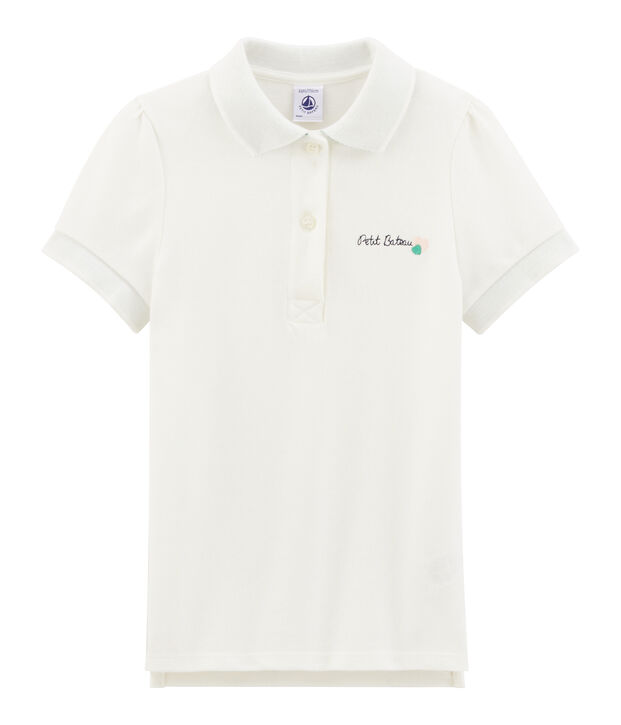 Girls' Short-sleeved Polo Shirt white