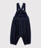 Baby girl's soft denim dungarees DENIM BLEU FONCE blue
