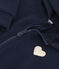 Girls' hooded zip-up fleece sweatshirt SMOKING blue