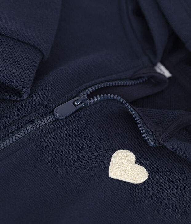 Girls' hooded zip-up fleece sweatshirt SMOKING