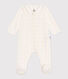 Babies' heart pattern cotton pyjamas with a collar and zip 