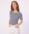 Women's short-sleeved stripy cotton body SMOKING blue/MARSHMALLOW white