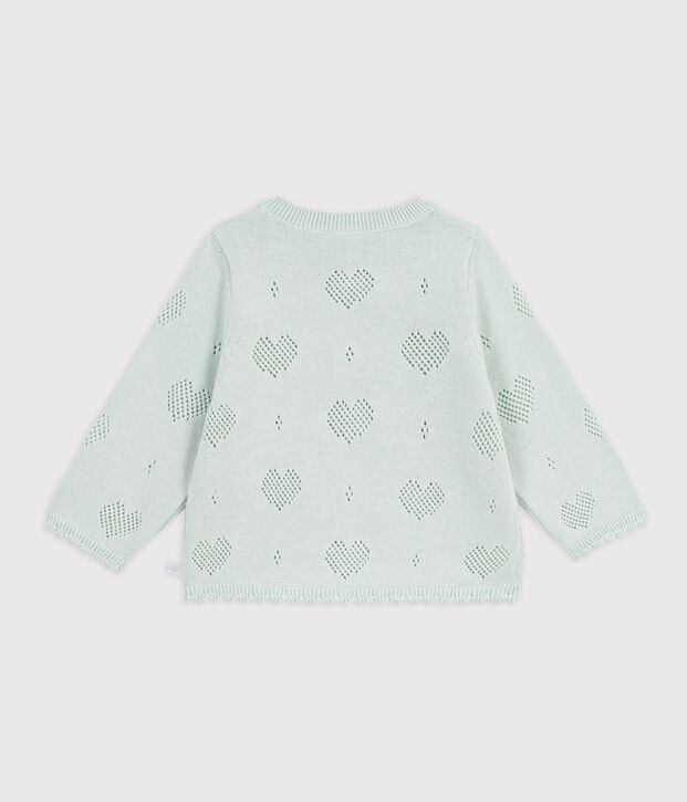 Babies' cotton cardigan with a heart pattern SPRAY