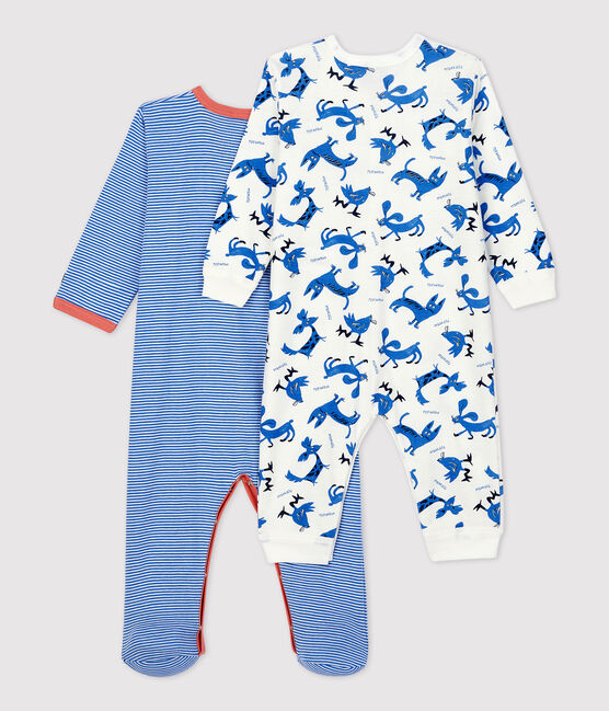 Stripy and Decorative Print Cotton Sleepsuits - 2-Pack variante 1