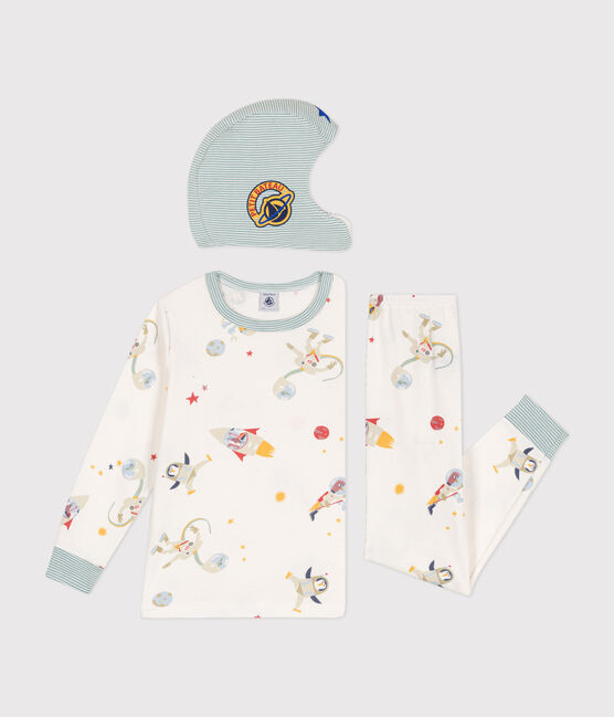 Children's space print  fancy dress cotton pyjamas MARSHMALLOW white/MULTICO white