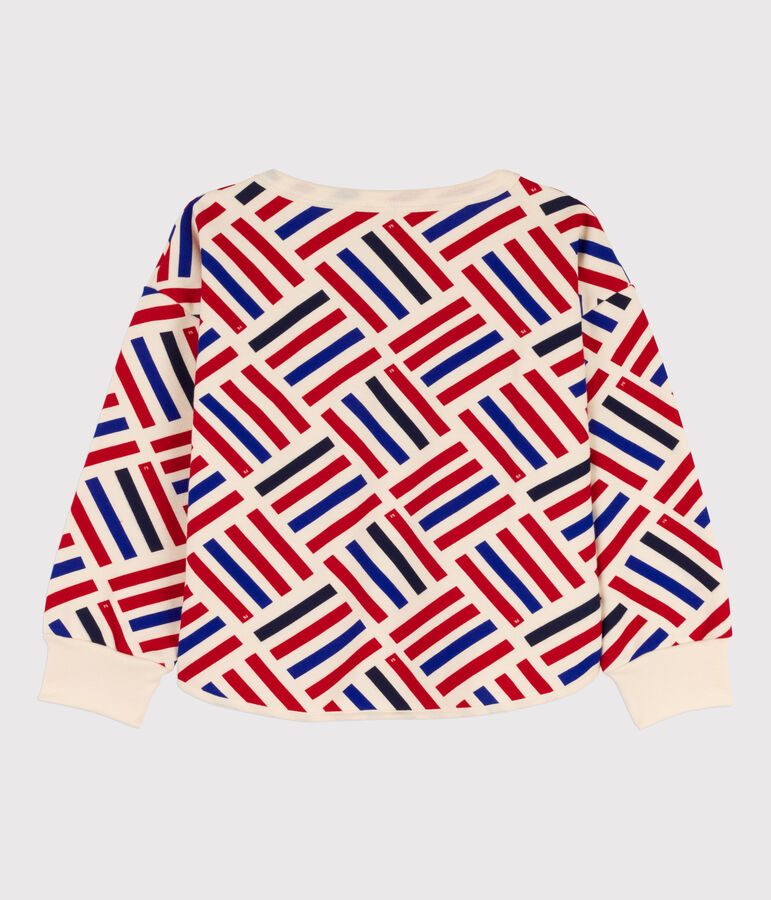 Unisex Printed Fleece Sweatshirt Ecru/multicolor