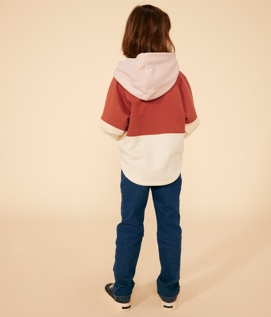  Girls' Fleece Hoodie FAMEUX brown/MULTICO