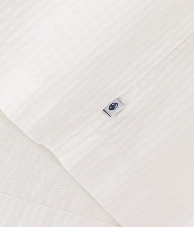 Girls' Sleeveless Textured Cotton Dress white