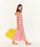 Women's sleeveless dress GROSEILLER pink/MARSHMALLOW white