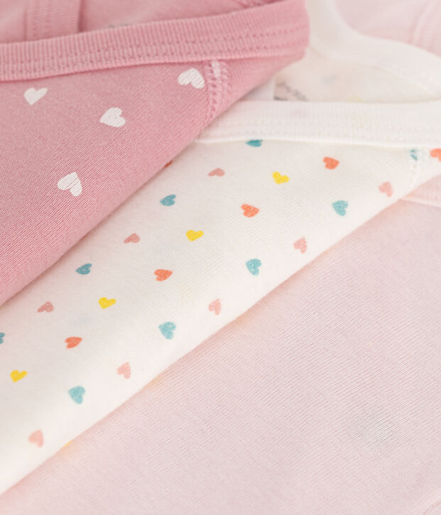 Babies' long-sleeved printed cotton wrapover bodysuits - 3-Pack multicolor