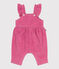 Babies' dungarees in plain corduroy with ruffles and long legs BOUDOIR