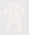 Babies' cotton flower print footless pyjama suit white/pink
