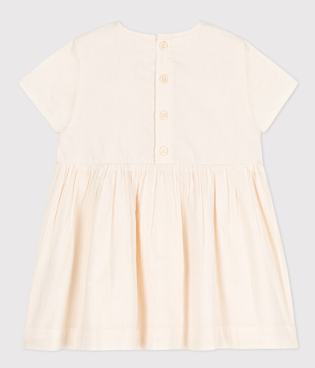 Babies' Smocked Short-Sleeved Dress Ecru/multicolor