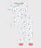 Children's star print cotton pyjamas MARSHMALLOW white/ALASKA blue