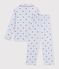 Children's buttoned heart pattern cotton pyjamas white/multicolor