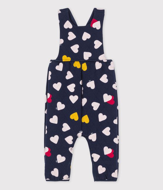 Babies' Tube Knit Dungarees SMOKING blue/MULTICO white