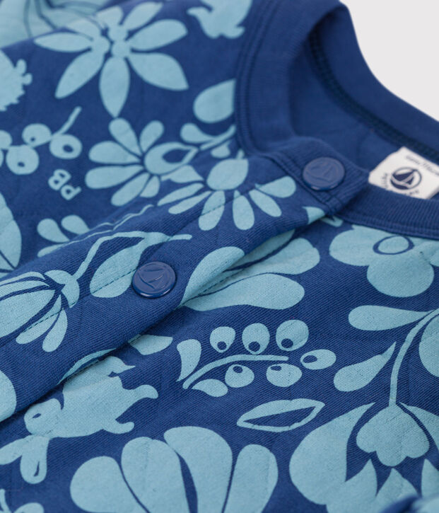 Girls' Printed Quilted Tube Knit Cardigan blue/blue