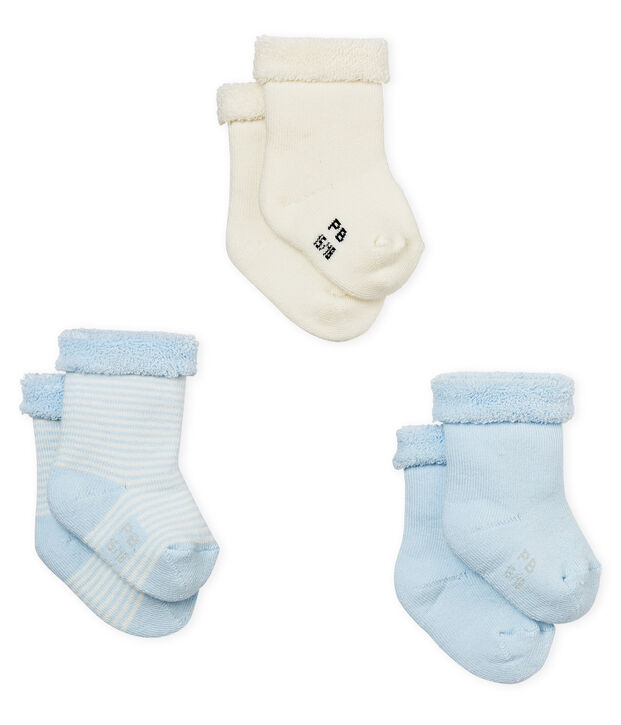 Set of 3 pairs of unisex baby's socks multicolor