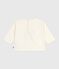 Babies' long-sleeved T-shirt with a cat design MILK Ecru