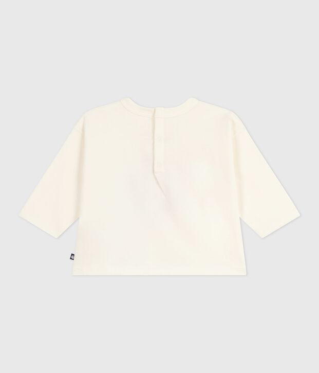 Long-sleeved cotton baby t-shirt MILK