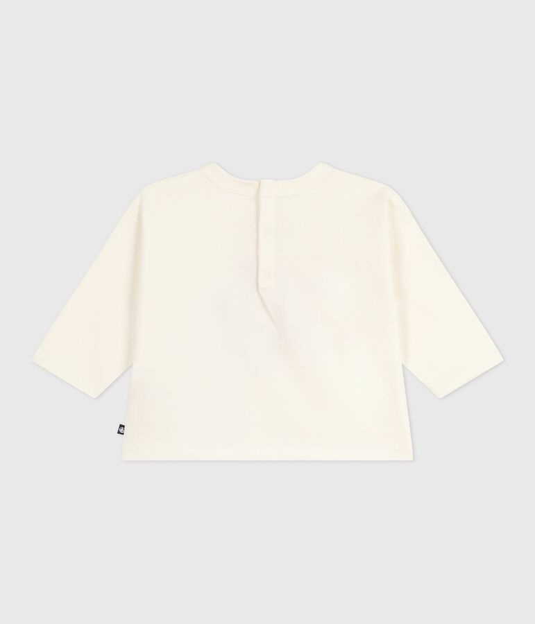 Long-sleeved cotton baby t-shirt Ecru