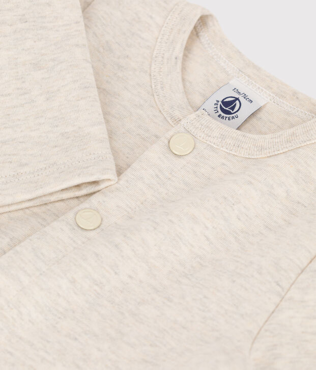 Babies' Plain Thick Jersey Cardigan MONTELIMAR CHINE