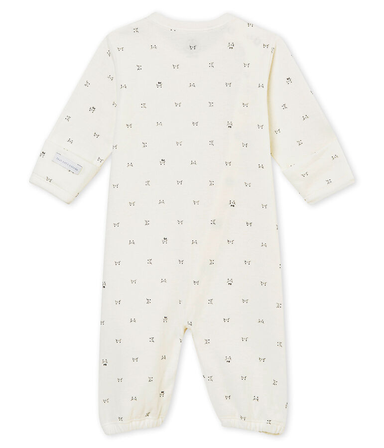 unisex baby's combi sleepsuit in a print tubic white/black