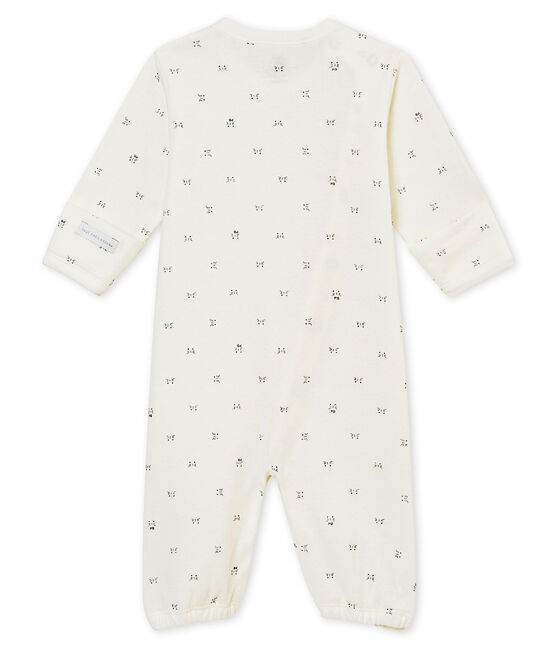 unisex baby's combi sleepsuit in a print tubic MARSHMALLOW white/NOIR black