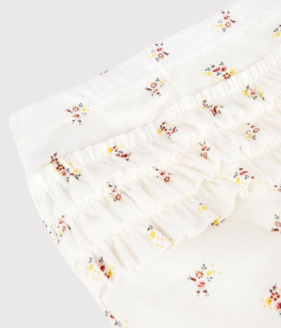 Baby Girls' Print Cotton Leggings MARSHMALLOW white/MULTICO white