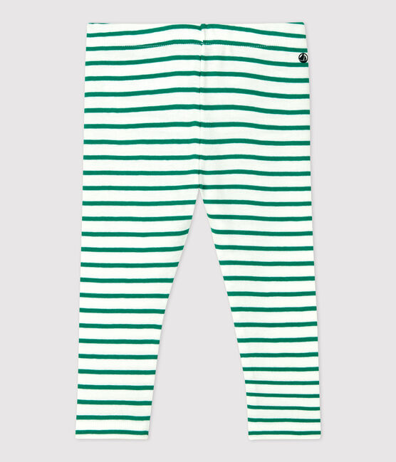 Babies' Cotton Leggings MARSHMALLOW white/PIVERT