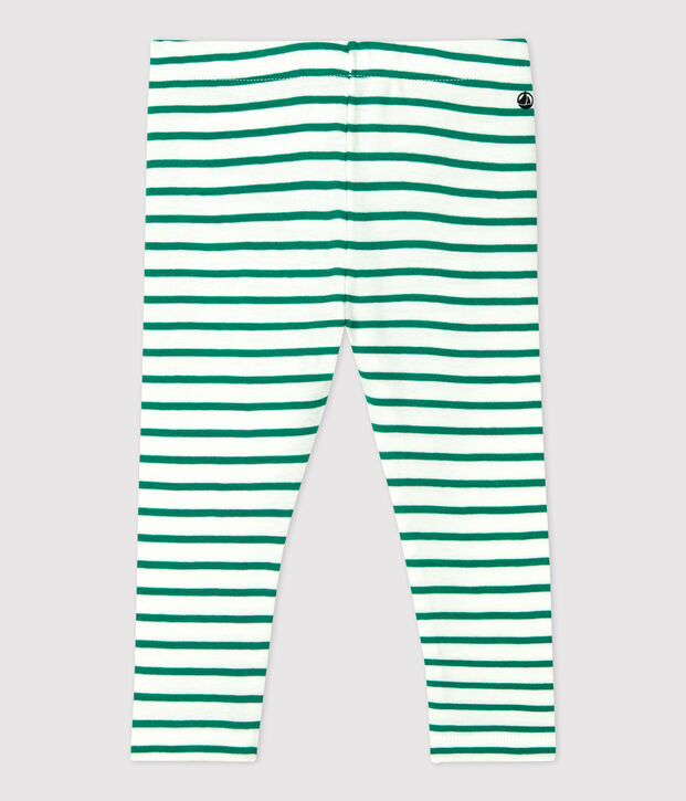 Babies' Cotton Leggings white/green