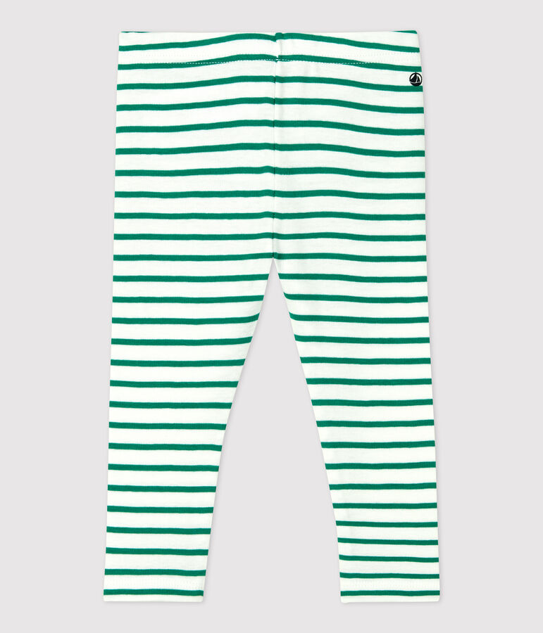 Babies' Cotton Leggings white/green