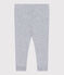 Babies' plain cotton leggings FUMEE CHINE grey
