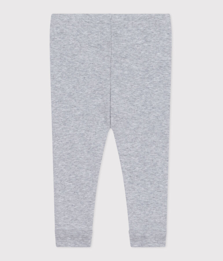 Babies' plain cotton leggings grey
