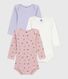 Pack of babies' long-sleeved floral-print cotton bodies