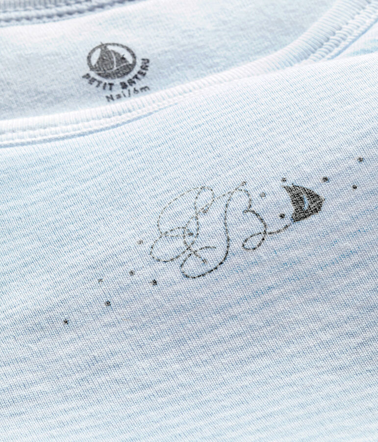 Baby boys' milleraies-striped newborn sleep sack FRAICHEUR blue/ECUME white