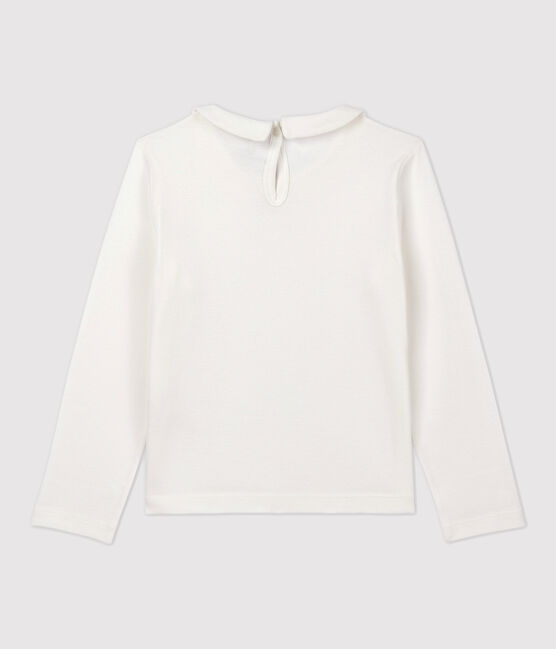 Girls' Long-sleeved Cotton T-Shirt MARSHMALLOW white