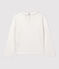 Girls' Long-sleeved Cotton T-Shirt MARSHMALLOW white