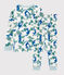 Boys' Cat Print Tube Knit Pyjamas MARSHMALLOW white/MULTICO white