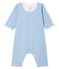 Baby Girls' Footless Ribbed Bodyjama ACIER blue/MARSHMALLOW white