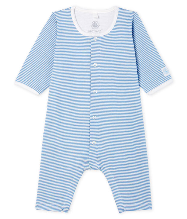 Baby Girls' Footless Ribbed Bodyjama blue/white