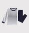 Boys' Cotton Pyjamas with Sailor Stripes white/blue