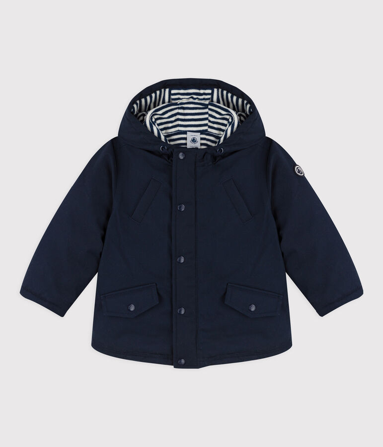 Baby boy's mid-length parka blue