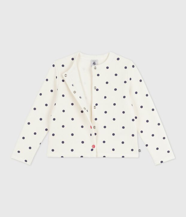 Children's spotted print cotton cardigan blue/blue