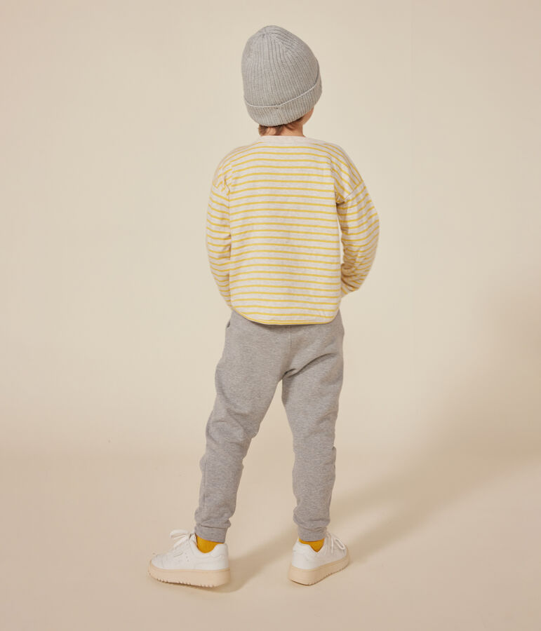 Boys' long-sleeved tube knit T-shirt beige/yellow