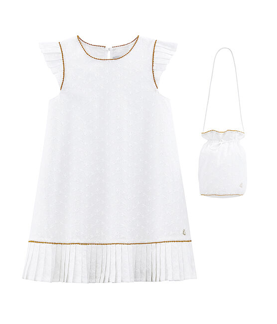 Baby Girls' Special Occasion Dress and Bag ECUME white