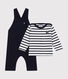 Babies' Thick Jersey Dungarees and Breton Top