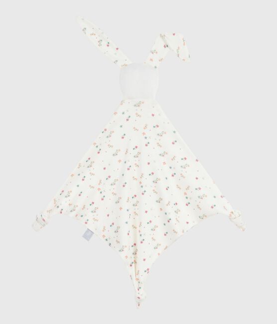 Babies' floral-print cotton comforter MARSHMALLOW white/MULTICO white
